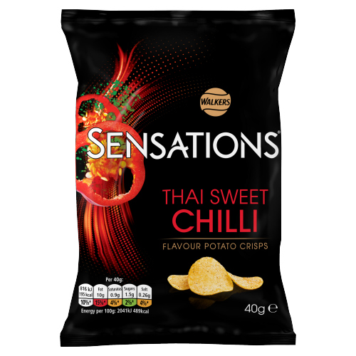 WALKERS SENSATIONS THAI SWEET CHILLI GRAB BAG CRISPS NHFSS 40G
