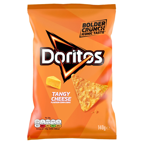 DORITOS TANGY CHEESE TORTILLA CHIPS SHARING BAG 12X 140G