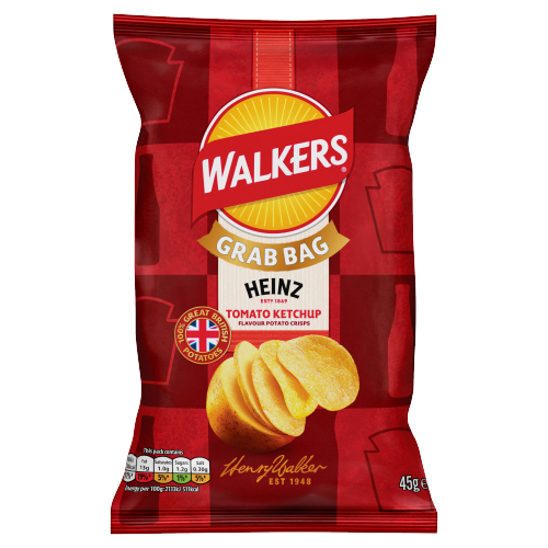WALKERS HEINZ TOMATO KETCHUP 45G