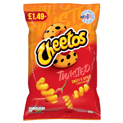 CHEETOS TWISTED SWEET & SPICY SHARING CRISPS PMP £ 1.49 85G
