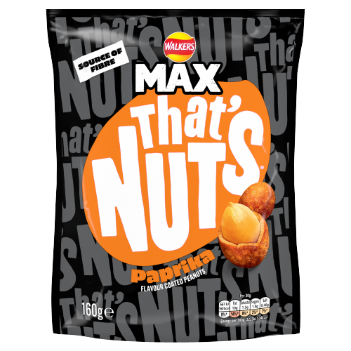 THAT’S NUTS WALKERS MAX PAPRIKA SHARING COATED PEANUTS 160G