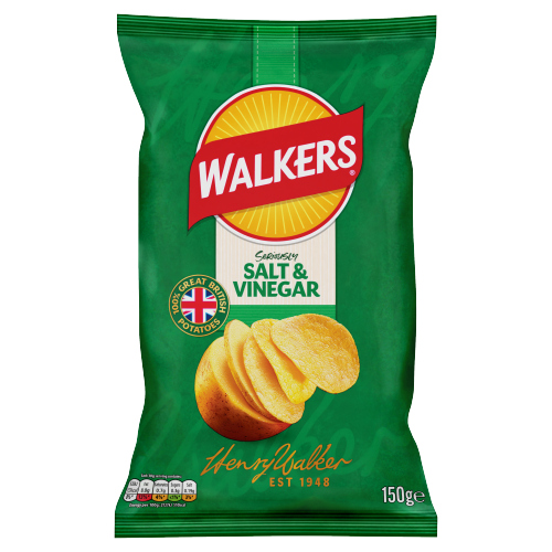 WALKERS SALT & VINEGAR CRISPS NHFSS 150G