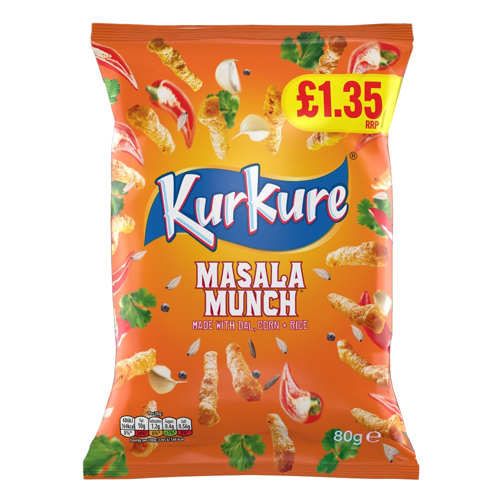 KURKURE CHILLI CHATKA SHARING SNACKS CRISPS PMP £1.35 80G