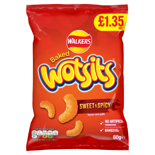 WALKERS WOTSITS FLAMIN HOT PMP £1.35 18X 60G