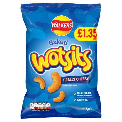 WALKERS WOTSITS CHEESE CRISPS PMP £1.35 18X 60G