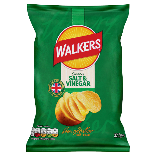 WALKERS SALT & VINEGAR CRISPS NHFSS 32.5G