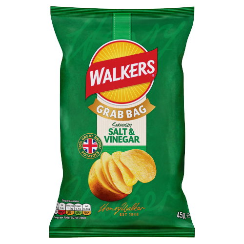 WALKERS CRISPS SALT & VINEGAR NHFSS 45G