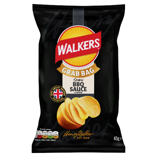 WALKERS BBQ GRABS NHFSS 45G