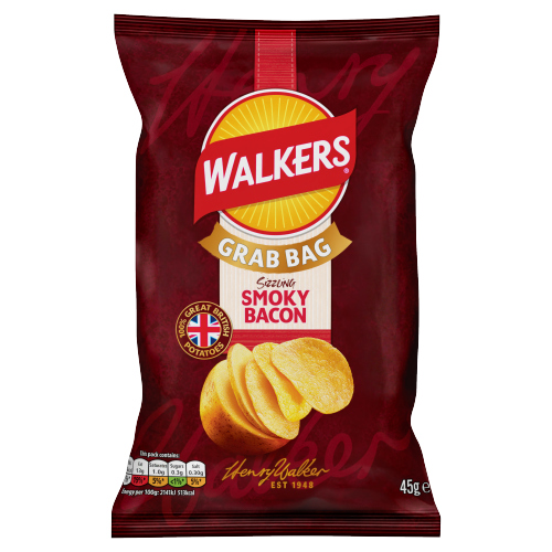 WALKERS CRISPS SMOKY BACON NHFSS 45G