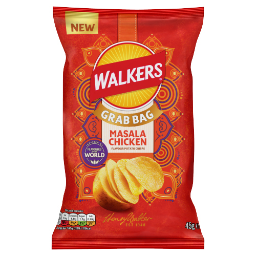 WALKERS CRISPS MASALA CHICKEN GRAB BAG 45G