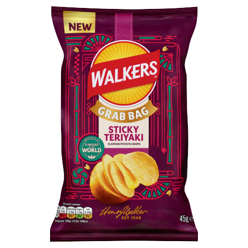 WALKERS CRISPS STICKY TERIYAKI GRAB BAG 45G