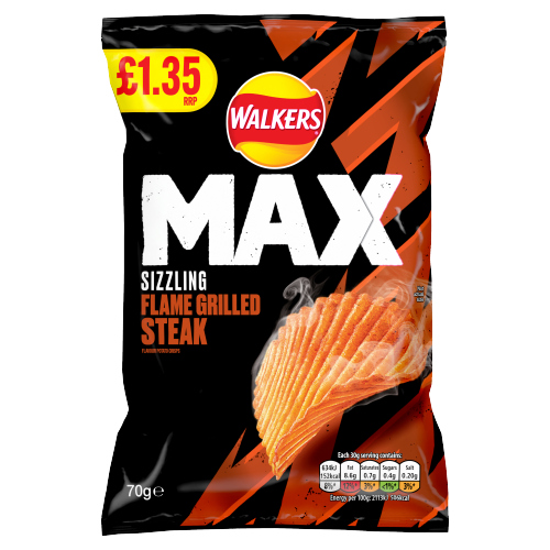 WALKERS MAX PIZZA HUT TEXAS BBQ PMP £1.35 70G