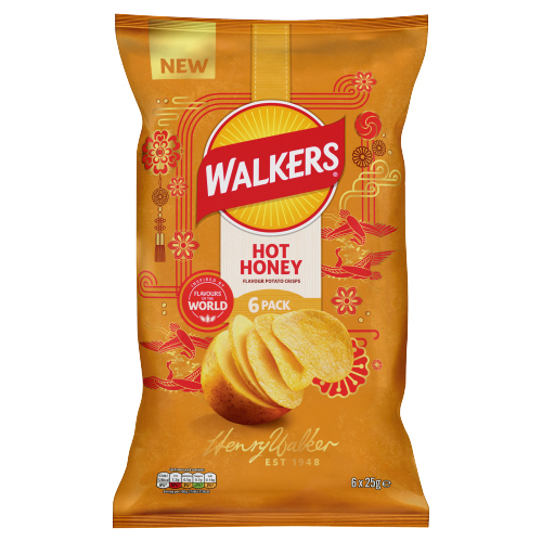 WALKERS SNACKS HOT HONEY MULTIPACK CRISPS 6PK 25G