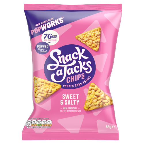 SNACK A JACKS SWEET & SALTY SHARING BAG POPPED CRISPS 85G