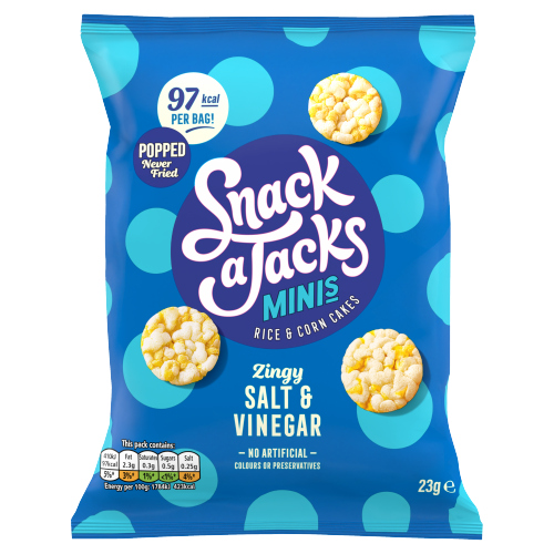 SNACK A JACKS SALT & VINEGAR RICE CAKES CRISPS 23G