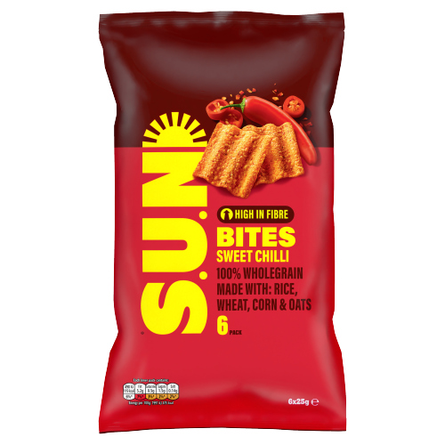SUNBITES SUN RIPENED SWEET CHILLI SNACKS 6PK 25G