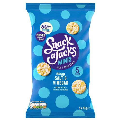 SNACK A JACKS SALT & VINEGAR RICE CAKES 5PK 19G