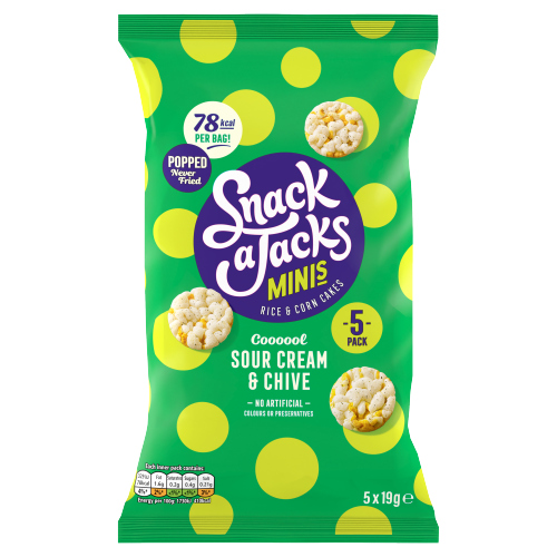 SNACK A JACKS SOUR CREAM & CHIVE RICE CAKES 5PK 19G