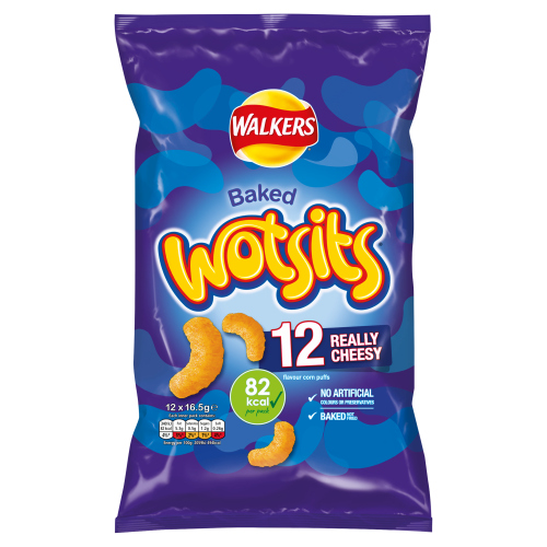 WALKERS WOTSITS REALLY CHEESY SNACKS 12PK 16.5G