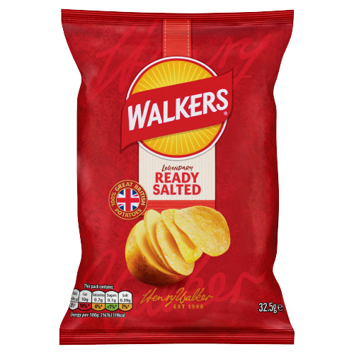 WALKERS READY SALTED CRISPS 32.5G