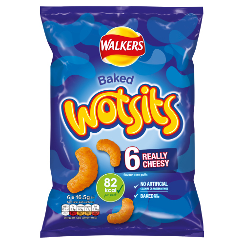 WALKERS WOTSITS REALLY CHEESY  SNACKS 32X 6PK 16.5G