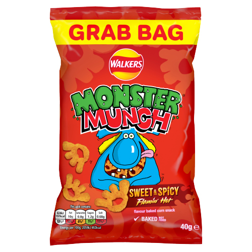 WALKERS MONSTER MUNCH SWEET & SPICY CRISPS 40G