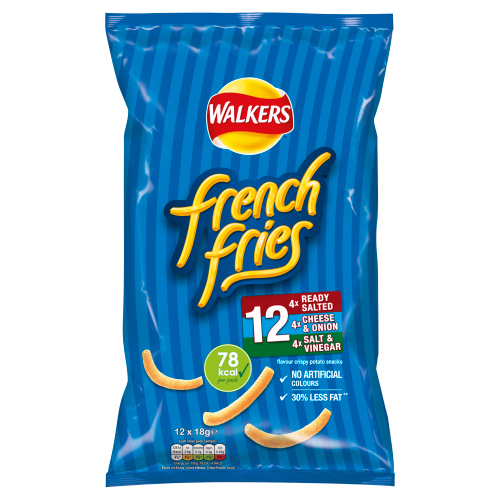 WALKERS FRENCH FRIES FLAVOUR CRISPY POTATO SNACKS 12PK 18G