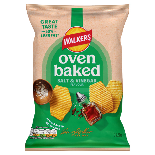 WALKERS BAKED SALT & VINEGAR SNACKS CRISPS 37.5G