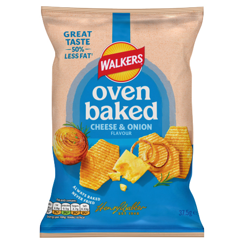 WALKERS BAKED CHEESE & ONION SNACKS CRISPS 37.5G