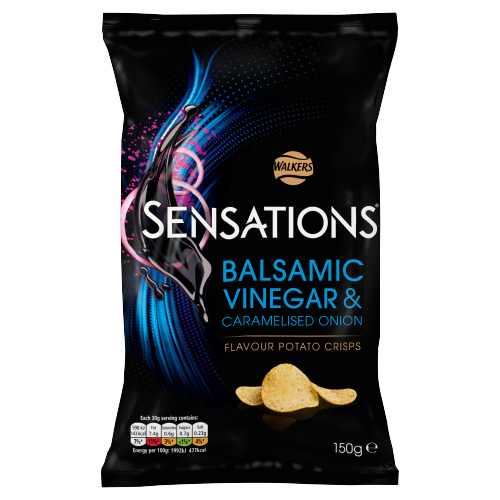 WALKERS SENSATIONS BALSAMIC VINEGAR & CARAMELISED ONION SHARING CRISPS 150G