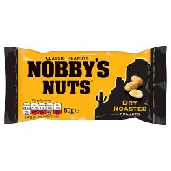 NOBBY'S NUTS CLASSIC DRY ROASTED PEANUTS 24X 50G