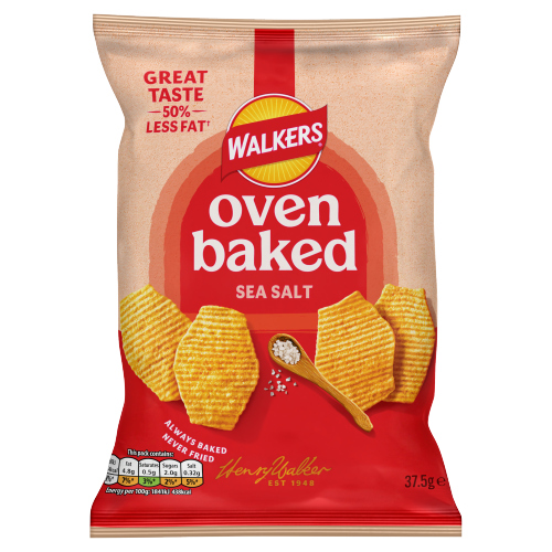 WALKERS BAKED SEA SALT SNACKS CRISPS 37.5G