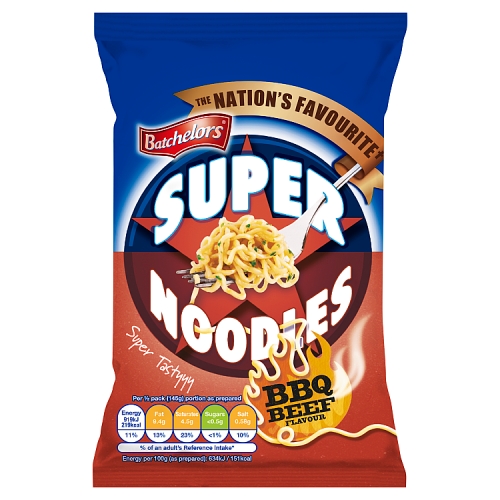BATCHELORS SUPER NOODLES BBQ BEEF FLAVOUR 24X 90G