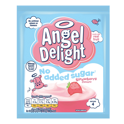 ANGEL DELIGHT STRAWBERRY NO ADDED SUGAR INSTANT DESSERT 47G
