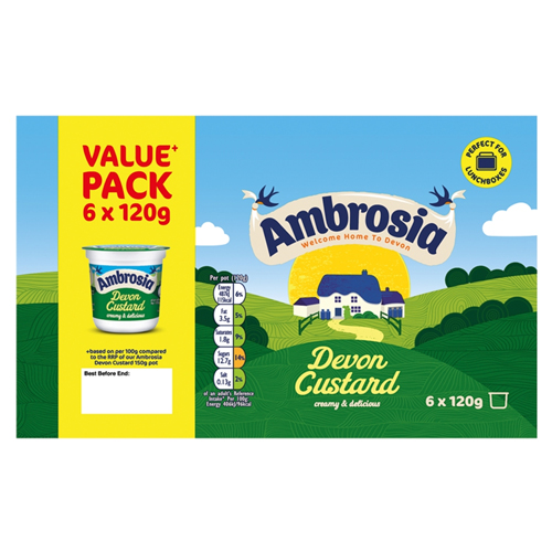AMBROSIA READY TO EAT DEVON CUSTARD POTS 120G