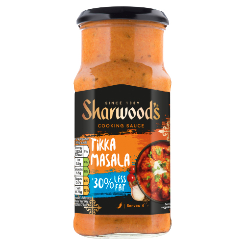 SHARWOOD'S TIKKA MASALA 30% LESS FAT SAUCE 420G/NFEU/