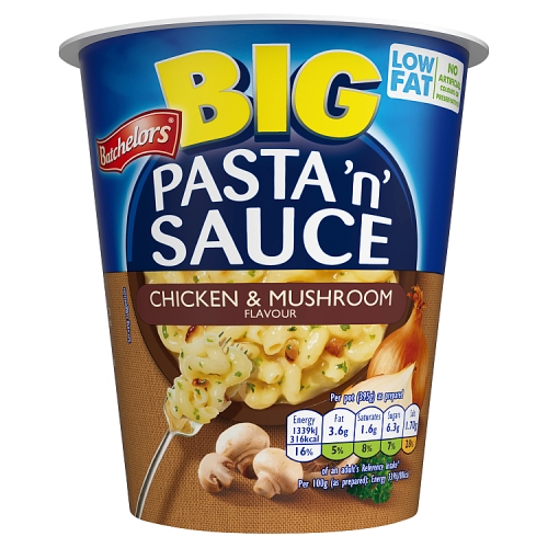 BATCHELORS BIG PASTA 'N' SAUCE CHICKEN & MUSHROOM FLAVOUR INSTANT PASTA POT 85G