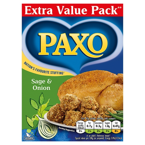 PAXO SAGE & ONION STUFFING MIX 2 X 170G (340G)