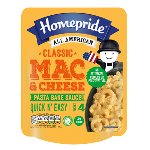 HOMEPRIDE ALL AMERICAN CLASSIC MAC & CHEESE PASTA BAKE SAUCE 350G