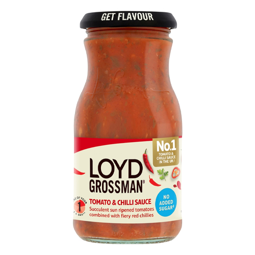 LOYD GROSSMAN NO ADDED SUGAR TOMATO & CHILLI PASTA SAUCE 350G