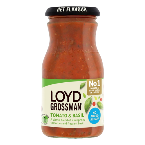LOYD GROSSMAN NO ADDED SUGAR TOMATO & BASIL 350G