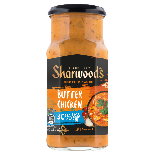 SHARWOOD'S REDUCED FAT INDIAN BUTTER CHICKEN CURRY COOKING SAUCE 420G/NFEU/