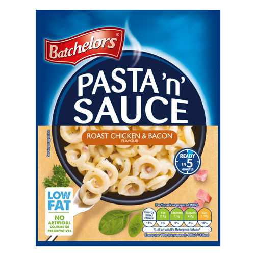 BATCHELORS PASTA 'N' SAUCE ROAST CHICKEN & BACON FLAVOUR PASTA SACHET 99G