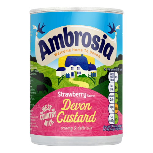 AMBROSIA STRAWBERRY FLAVOUR DEVON CUSTARD 400G