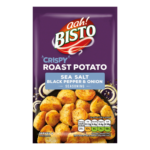 BISTO CRISPY SEA SALT BLACK PEPPER & ONION ROAST POTATO SEASONING 40G