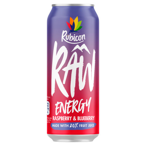 RUBICON RAW ENERGY RASPBERRY BLUEBERRY 500ML