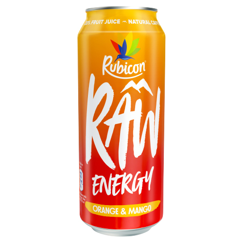 RUBICON RAW ENERGY ORANGE MANGO 500ML