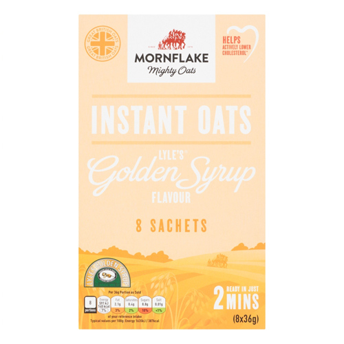 MORNFLAKE OATS2GO INSTANT PORRIDGE WITH LYLE'S GOLDEN SYRUP FLAVOUR  288G