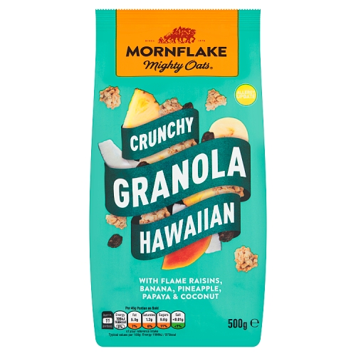 MORNFLAKE MIGHTY OATS CRUNCHY GRANOLA HAWAIIAN 500G