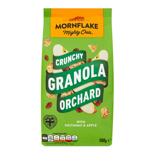 MORNFLAKE MIGHTY OATS CRUNCHY GRANOLA ORCHARD 500G
